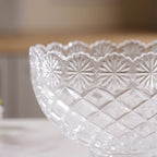Intricate Glass Serving Bowl Nestasia