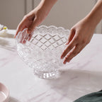 Intricate Glass Serving Bowl Nestasia