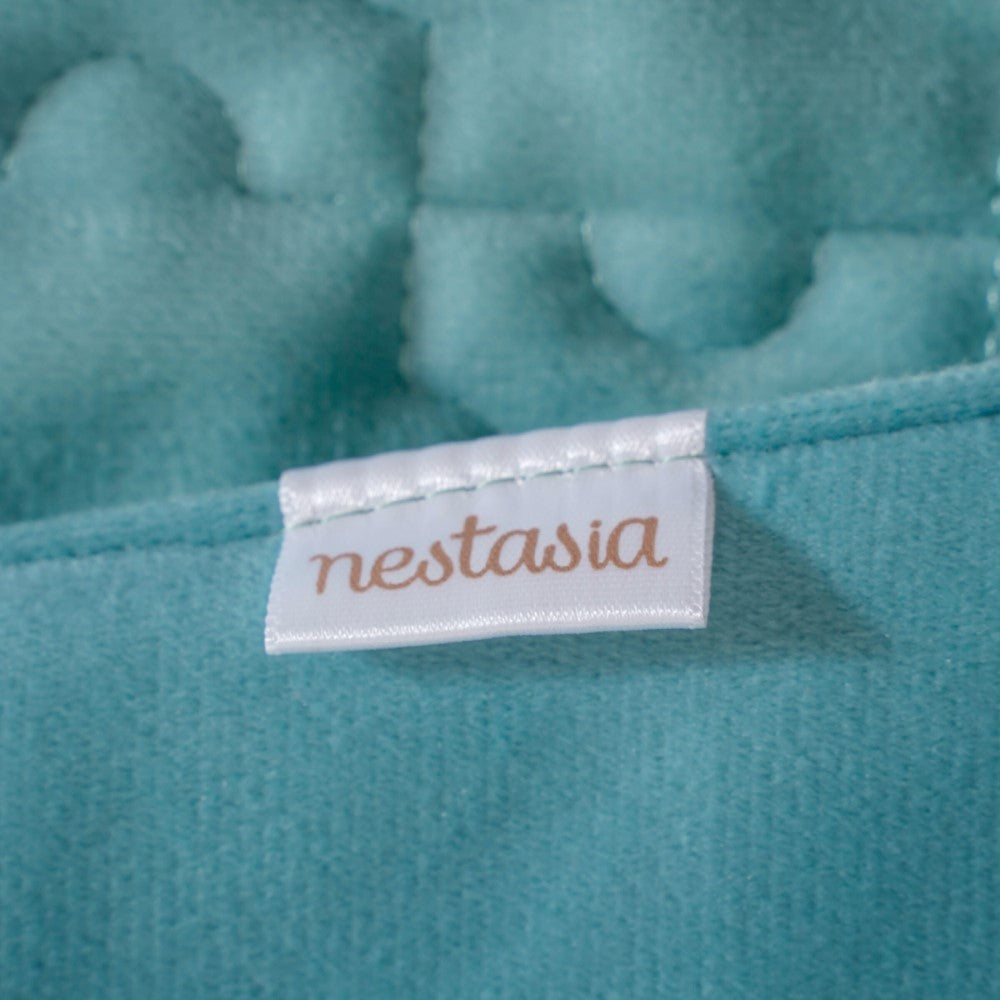 Velvet Cushion Cover & Table Runner Set Of 3 Blue Nestasia