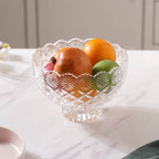 Intricate Glass Serving Bowl Nestasia