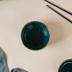 Emerald Snack Bowl Set Of 4 With Chopsticks And Soup Spoons Nestasia