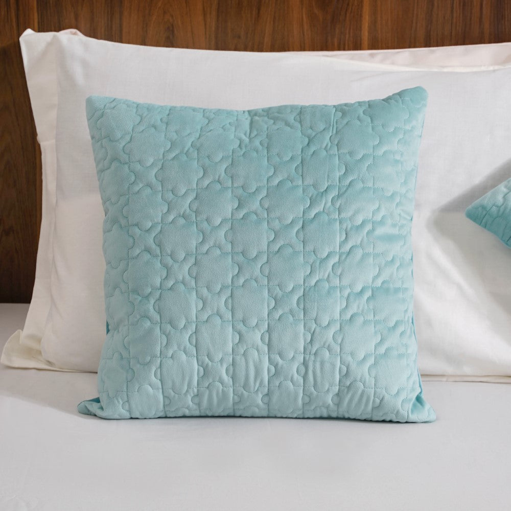 Velvet Cushion Cover & Table Runner Set Of 3 Blue Nestasia