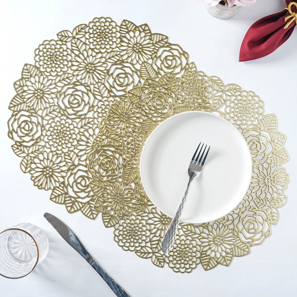 Rose Pattern Table Mat Set of 2 Nestasia