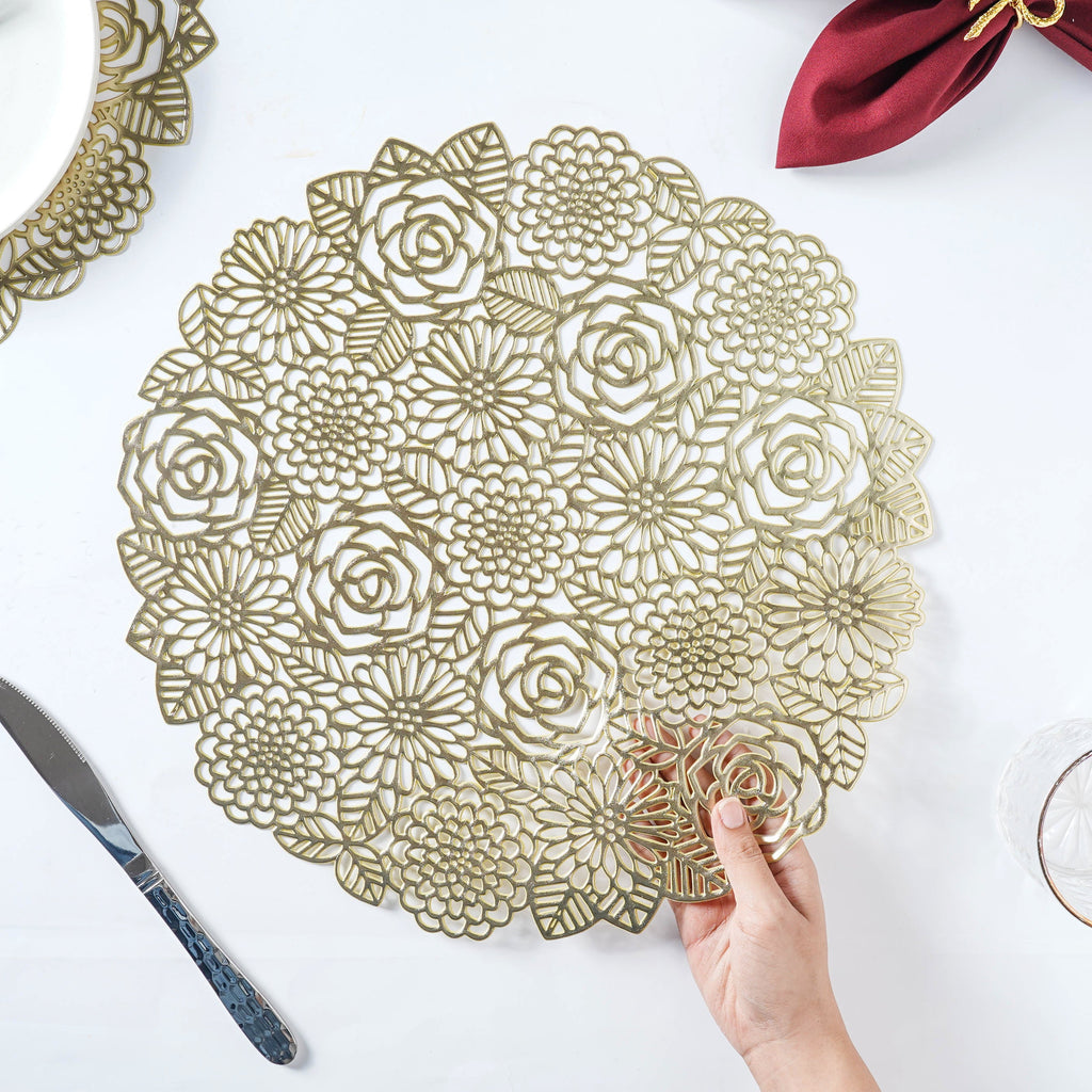 Rose Pattern Table Mat Set of 2 Nestasia