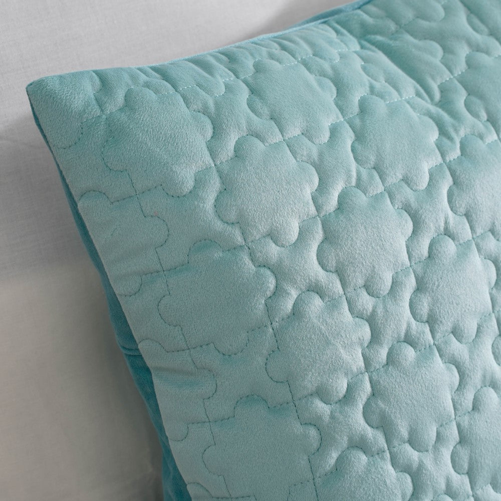 Velvet Cushion Cover & Table Runner Set Of 3 Blue Nestasia