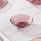 Glass Rose Dish Set of 3 Nestasia