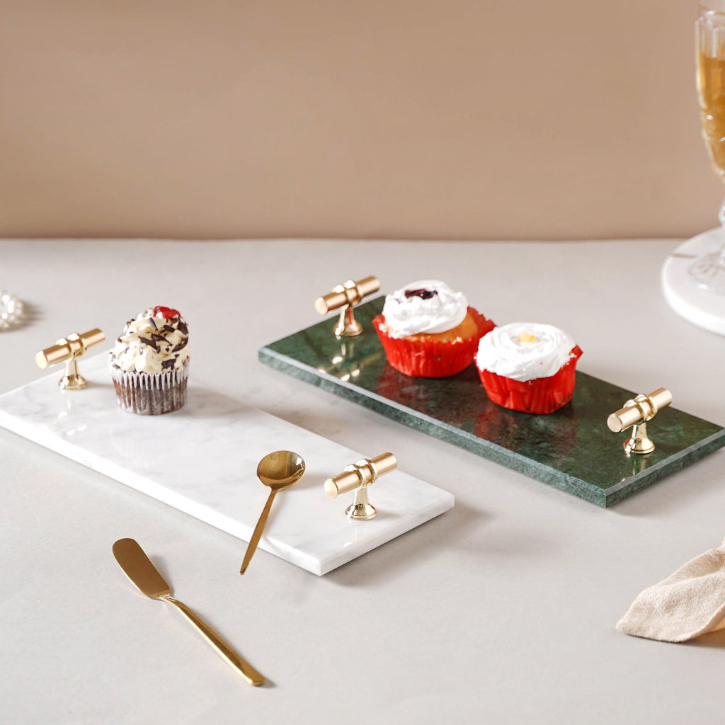 Marble Tray With Metal Handle Nestasia