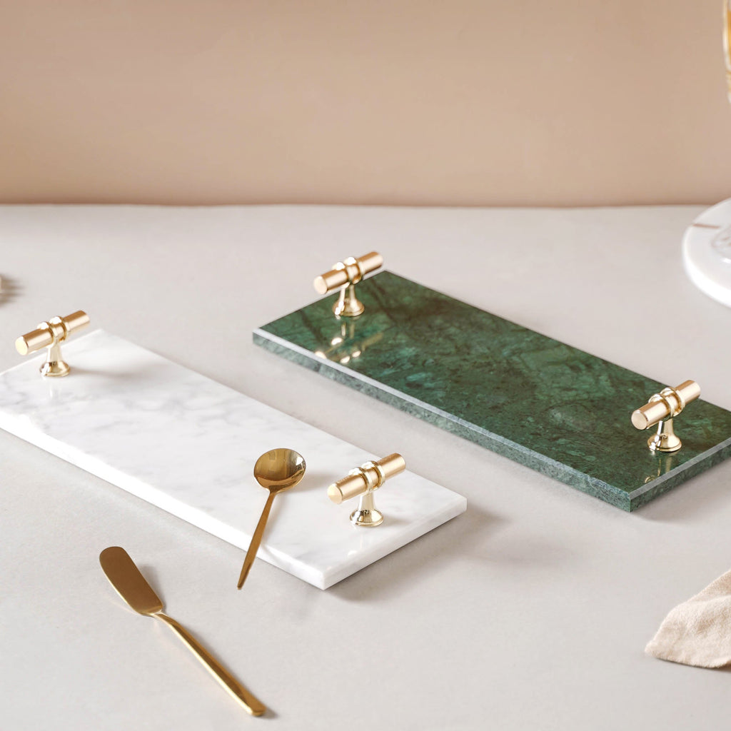 Marble Tray With Metal Handle Nestasia