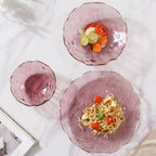 Glass Rose Dish Set of 3 Nestasia