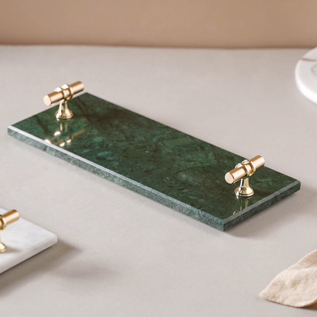 Marble Tray With Metal Handle Nestasia