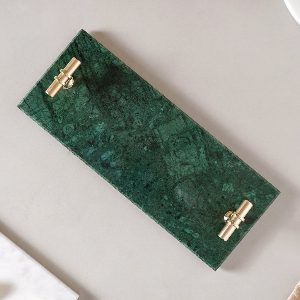 Marble Tray With Metal Handle Nestasia