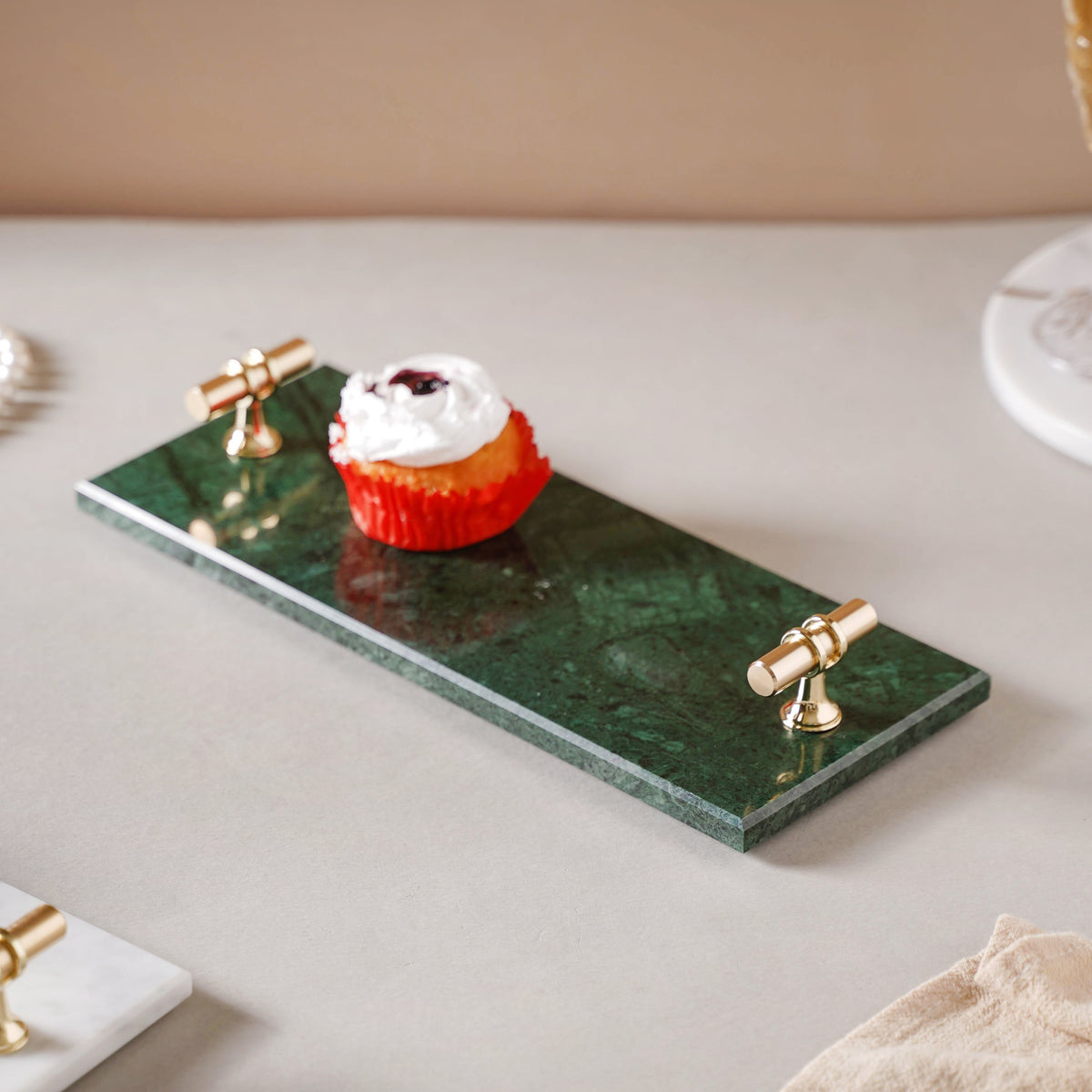 Marble Tray With Metal Handle Nestasia