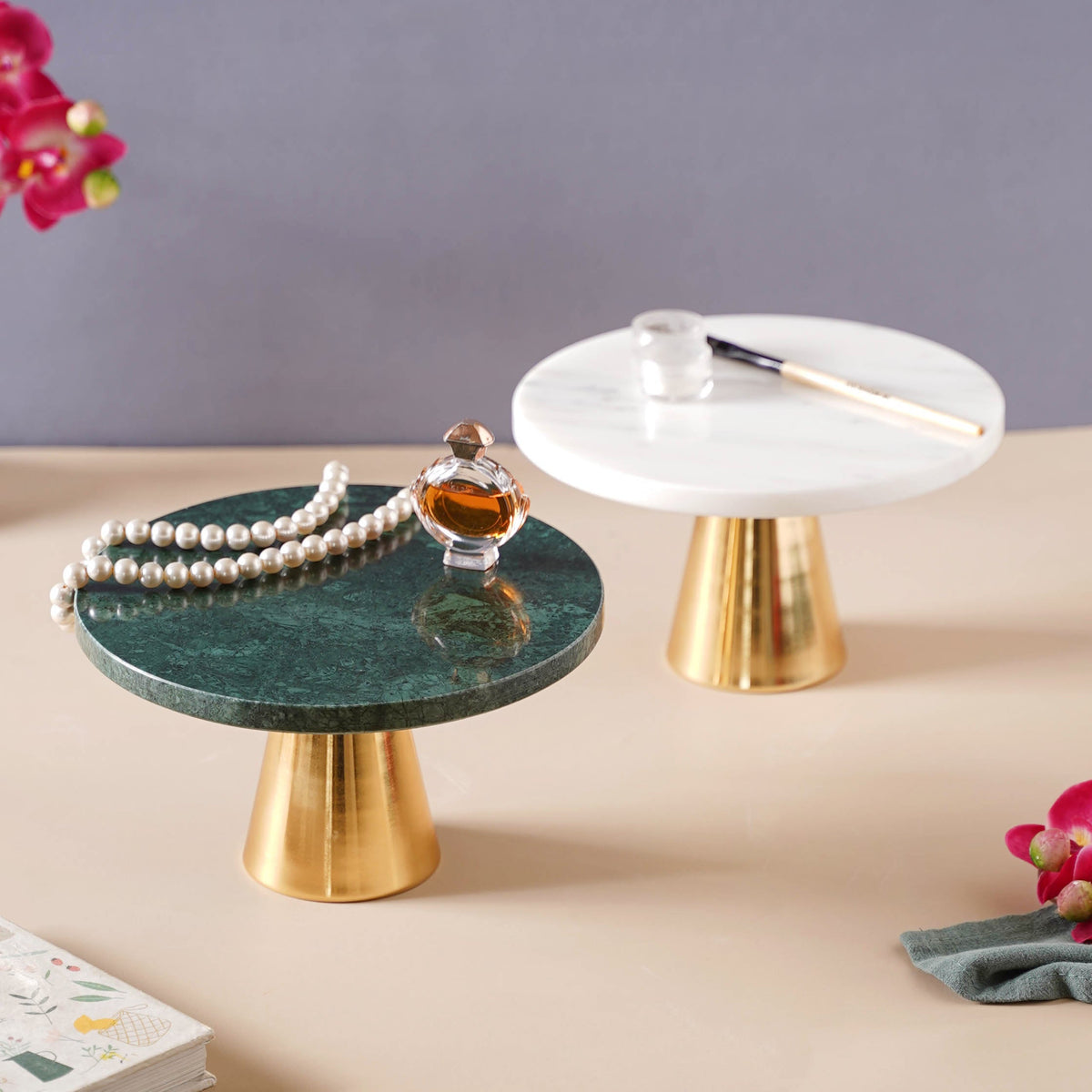 Marble Cake Stand 8 inch Nestasia