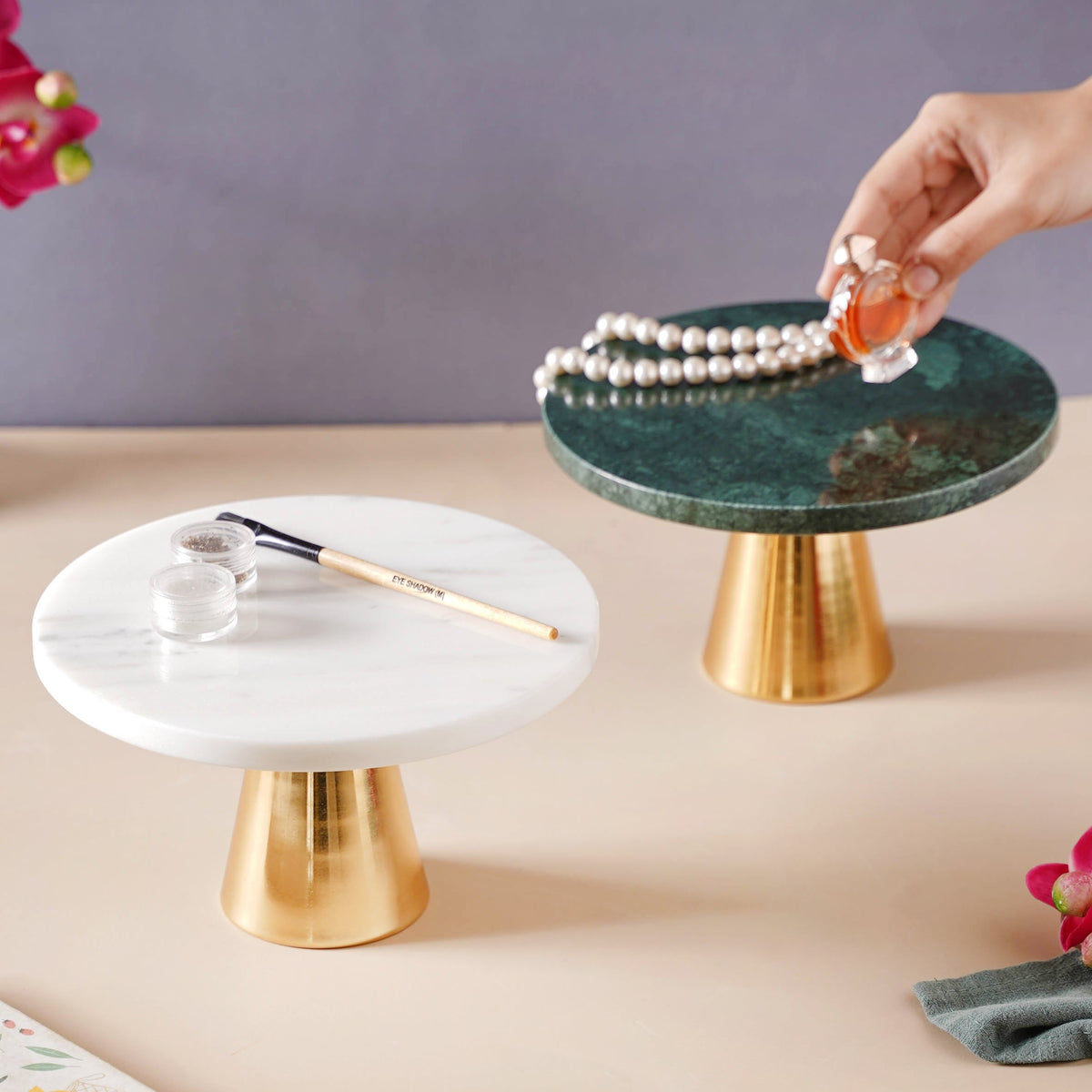 Marble Cake Stand 8 inch Nestasia