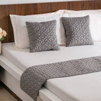 Velvet Cushion Cover & Bed Runner Set Of 3 Grey Nestasia