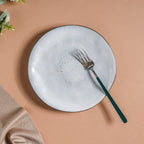Criselda Grey Gloss Snack Plate 8 Inch Nestasia