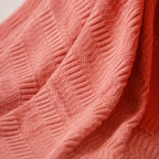 Peach Ribbed Knitted Throw Nestasia