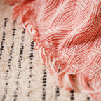 Peach and Off White Textured Throw Nestasia