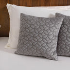 Velvet Cushion Cover & Bed Runner Set Of 3 Grey Nestasia