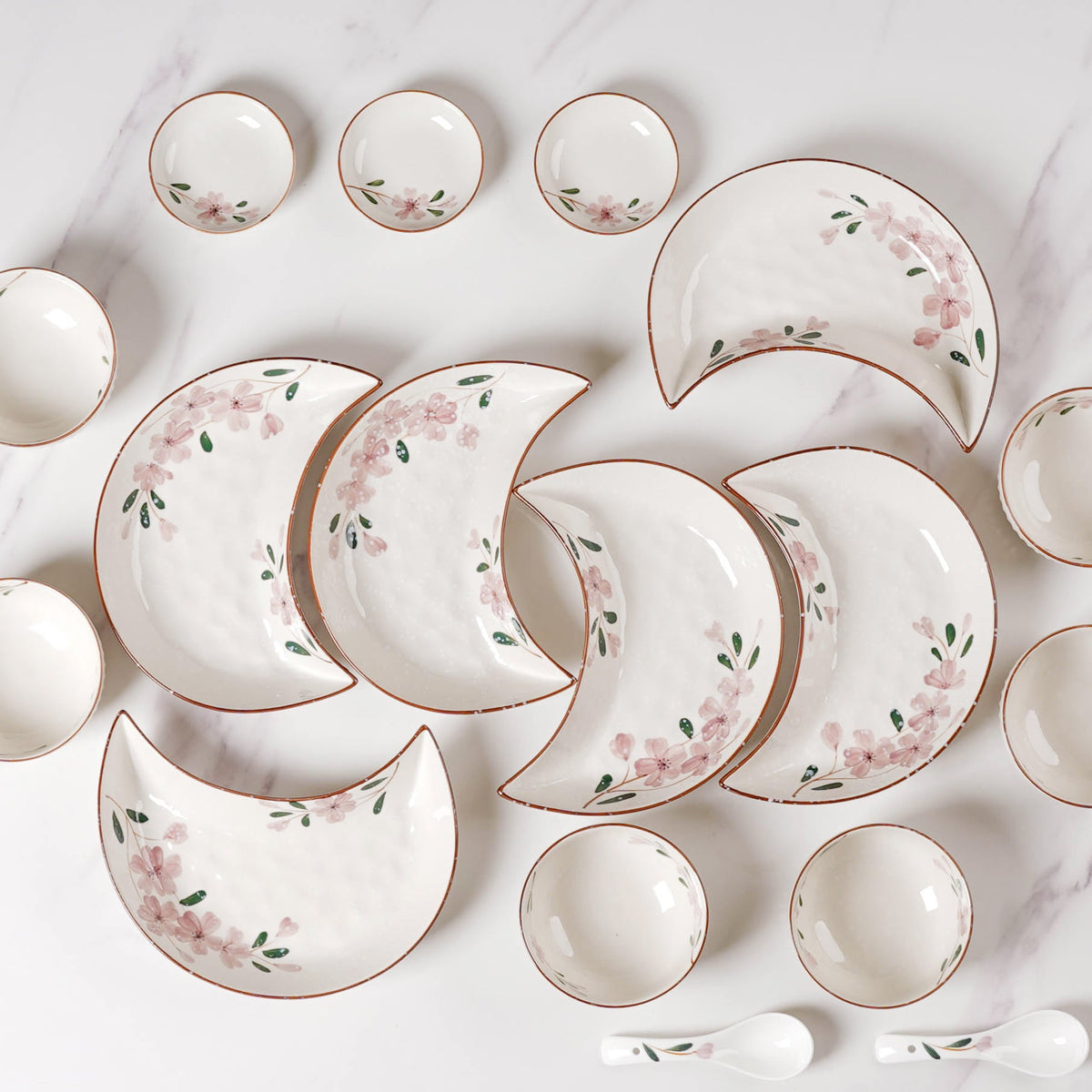 Sakura 21 Piece Snack Set For 6 Nestasia