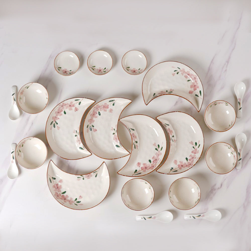 Sakura 21 Piece Snack Set For 6 Nestasia