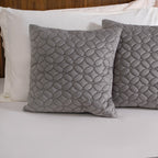 Velvet Cushion Cover & Bed Runner Set Of 3 Grey Nestasia