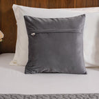 Velvet Cushion Cover & Bed Runner Set Of 3 Grey Nestasia