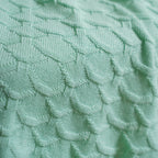 Mint Scallop Knitted Throw Nestasia