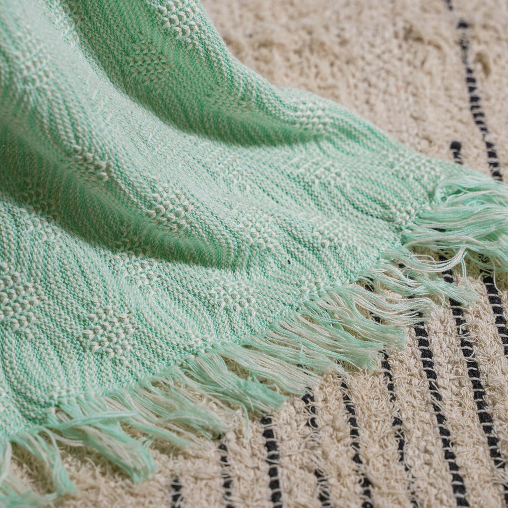 Mint And White Textured Throw Nestasia