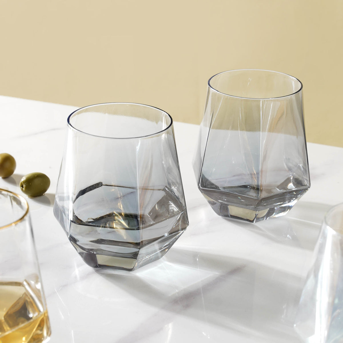 Hexagon Tumbler Glass Set of 2 Nestasia