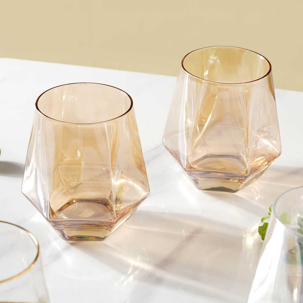 Hexagon Tumbler Glass Set of 2 Nestasia
