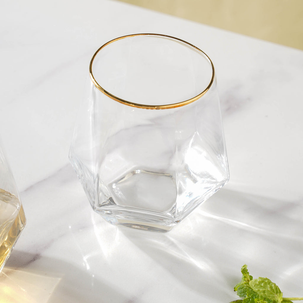 Hexagon Tumbler Glass Set of 2 Nestasia