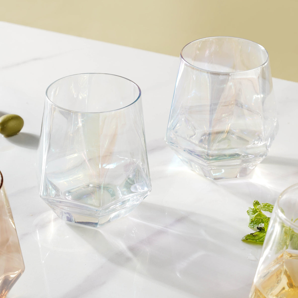 Hexagon Tumbler Glass Set of 2 Nestasia
