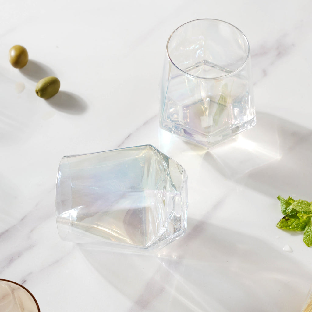 Hexagon Tumbler Glass Set of 2 Nestasia