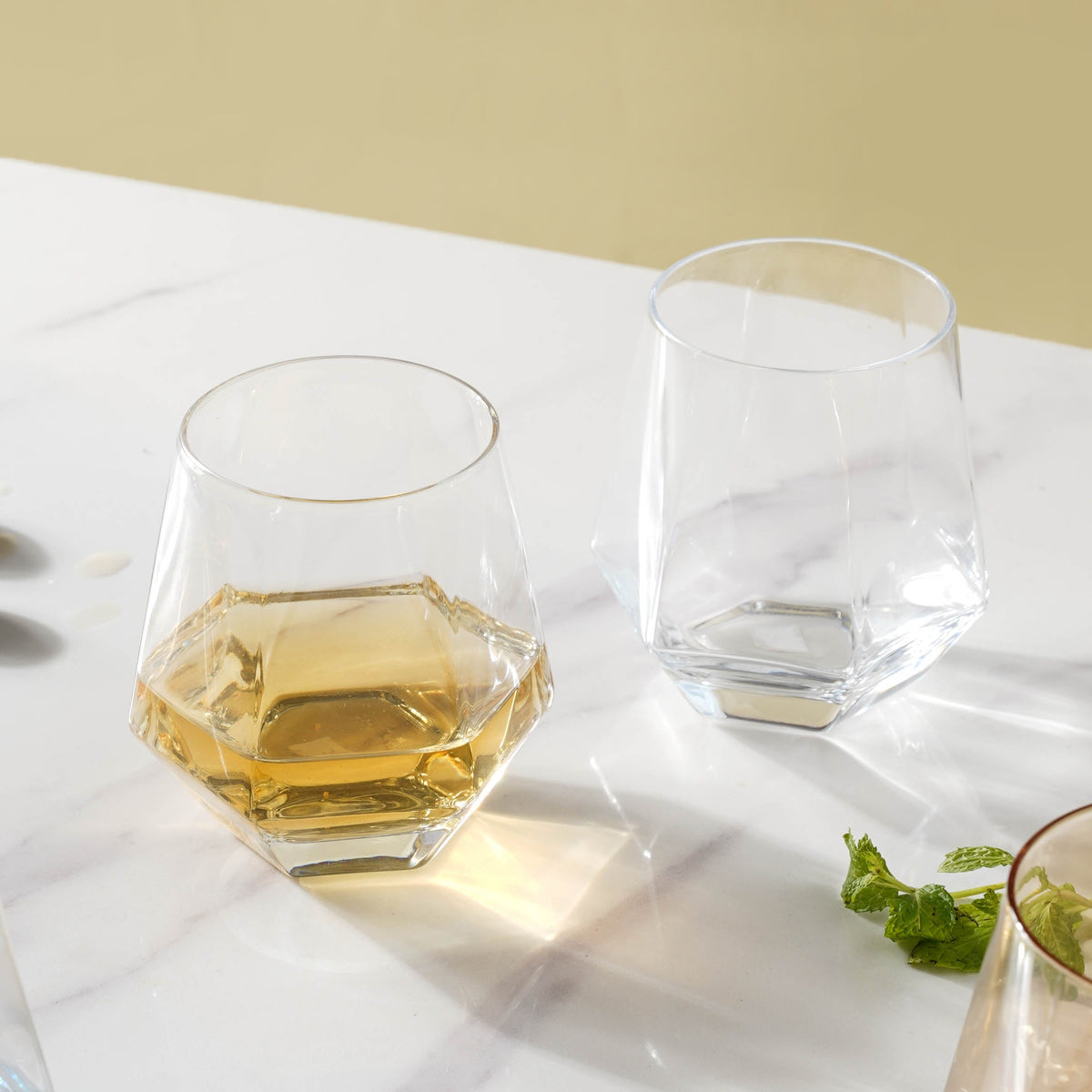 Hexagon Tumbler Glass Set of 2 Nestasia