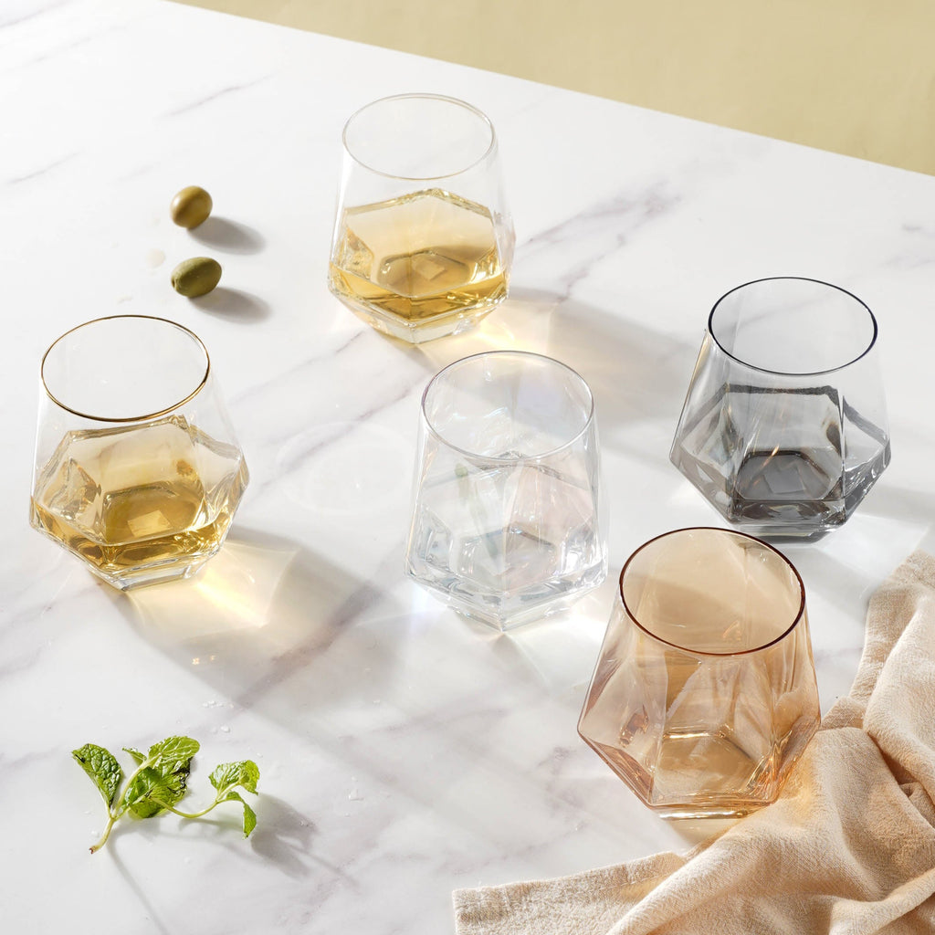 Hexagon Tumbler Glass Set of 2 Nestasia