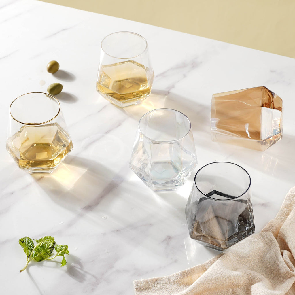 Hexagon Tumbler Glass Set of 2 Nestasia