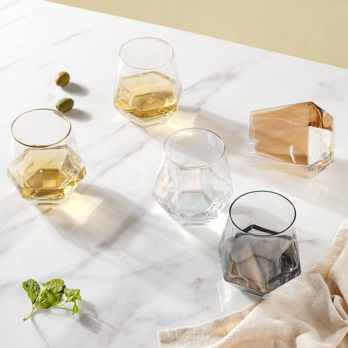 Hexagon Tumbler Glass Set of 2 Nestasia