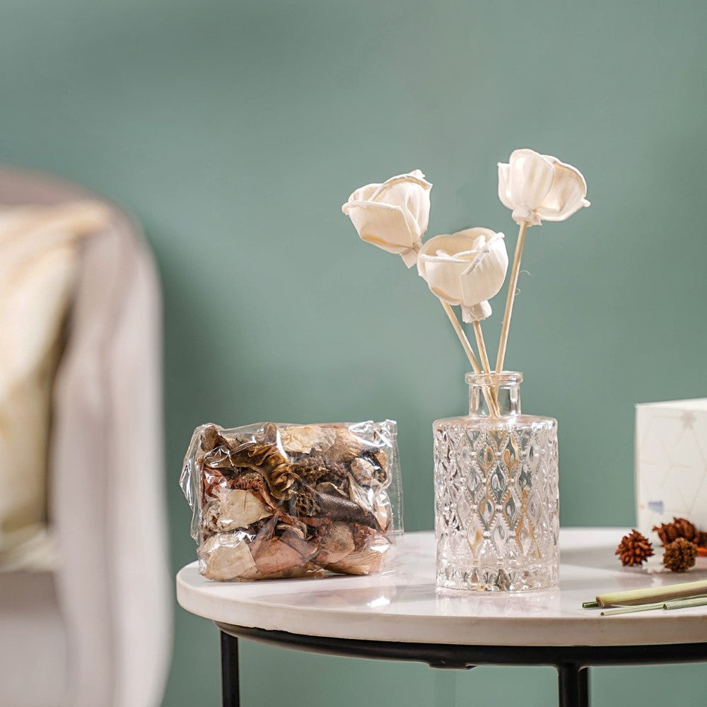 Lemongrass Shola Flowers Reed Diffuser Gift Set Of 3 Nestasia