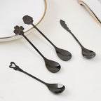Luxe Stainless Steel Teaspoon Set Of 4 Black Nestasia