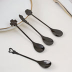 Luxe Stainless Steel Teaspoon Set Of 4 Black Nestasia