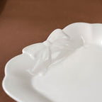 Riona Ceramic Vintage Platter White 9 Inch Nestasia