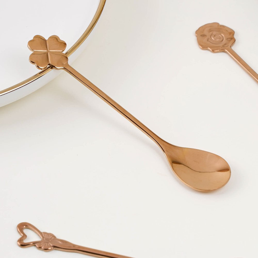Luxe Stainless Steel Teaspoon Set Of 4 Rose Gold Nestasia