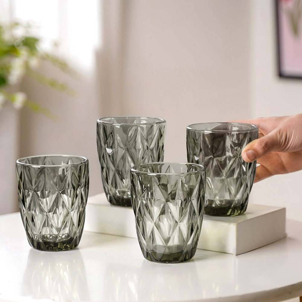 Embossed Drinkware Set of 4 Nestasia