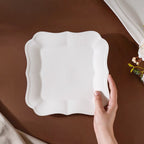 Riona Ceramic Vintage Platter White 8 Inch Nestasia
