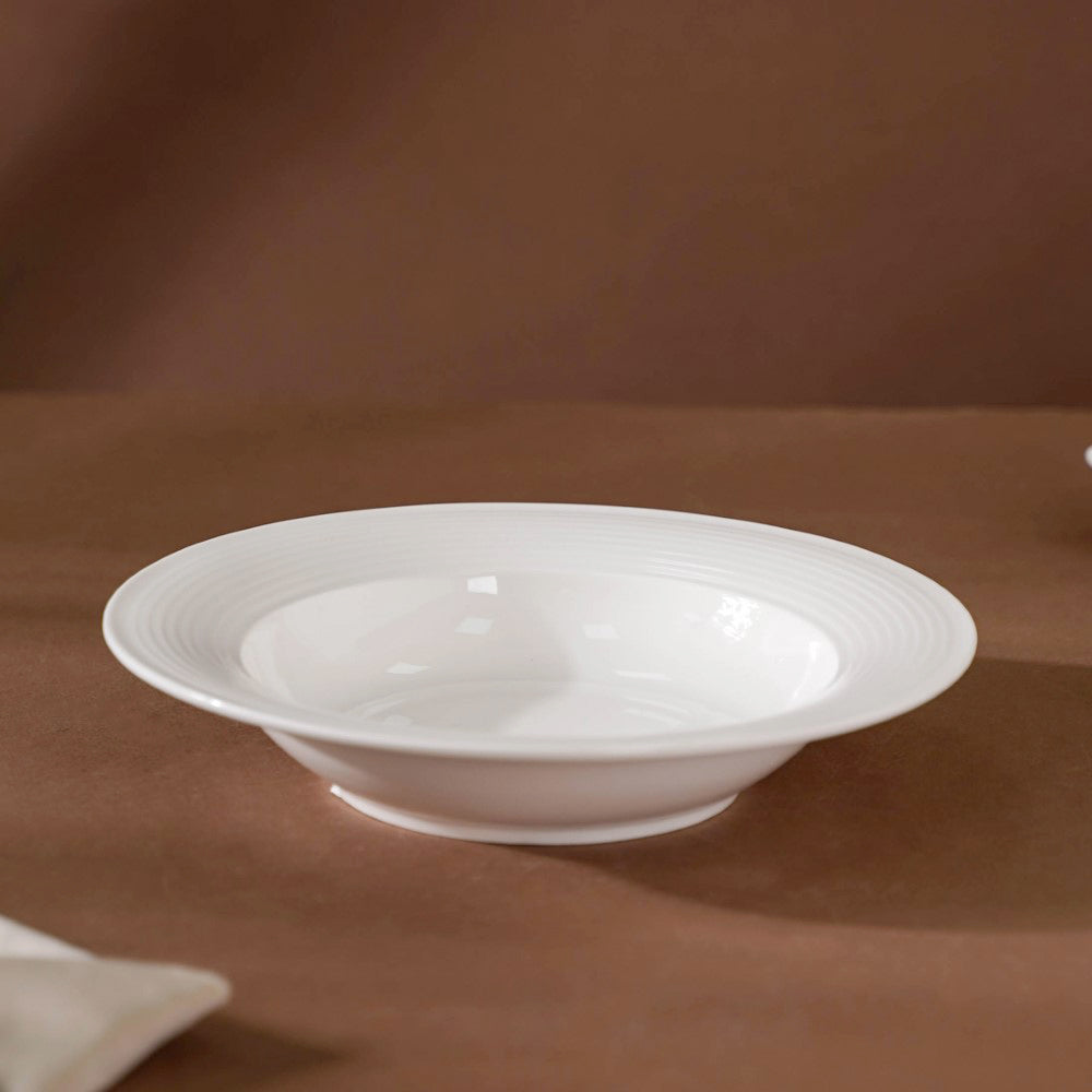 Riona Ceramic Pasta Plate White 8 Inch Nestasia