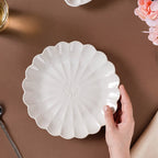 Ocean Ceramic Plate For Snacks 8 Inch White Nestasia