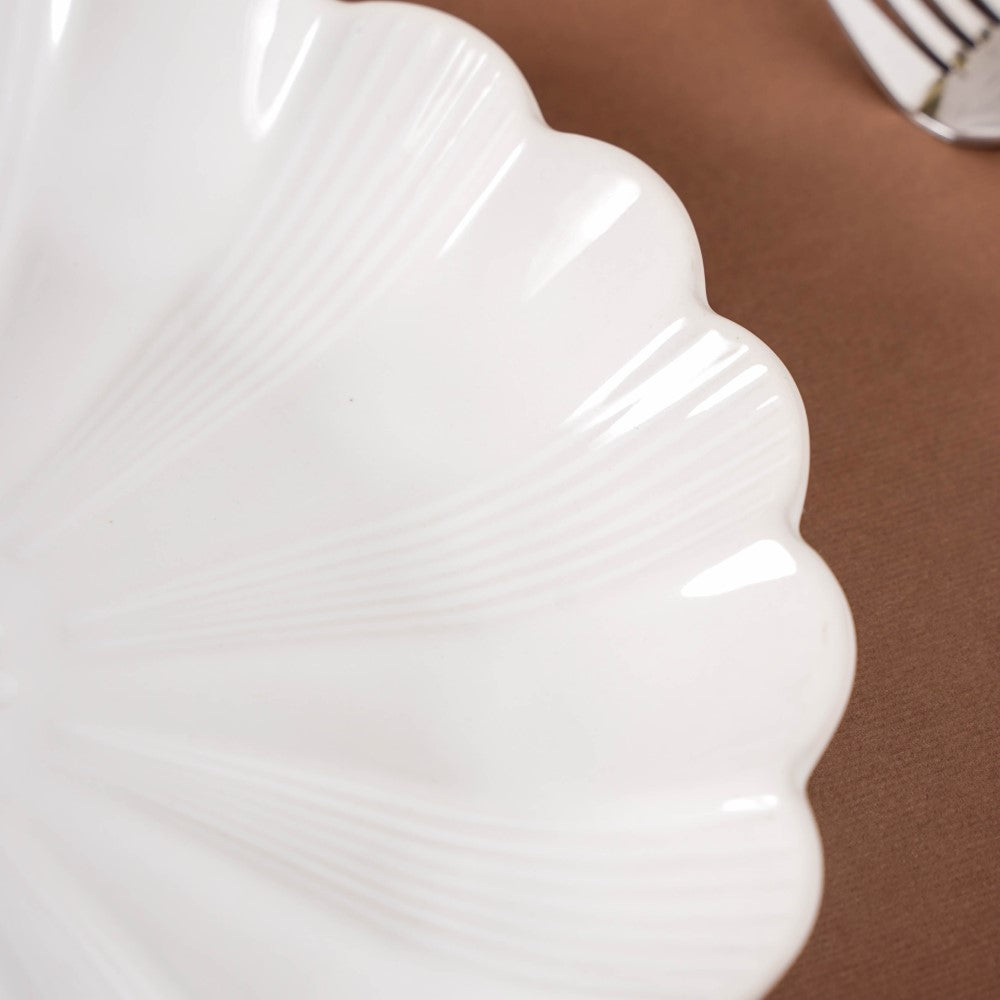 Ocean Ceramic Plate For Snacks 8 Inch White Nestasia
