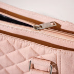 Pink Canvas Quilted Tote Bag Nestasia