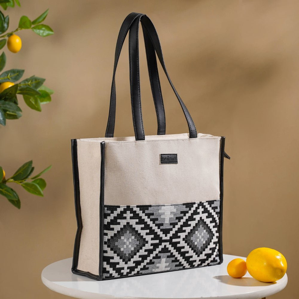 Nahua Canvas Magazine Tote Bag Small 12 x 10 Inch Nestasia